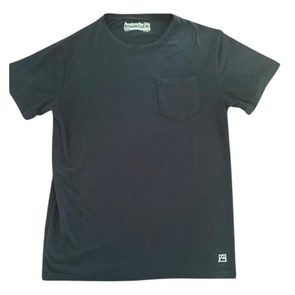 Avalanche Outdoor Supply Co Mens Small Black Pocket Tee Short‎ Sleeve T-Shirt